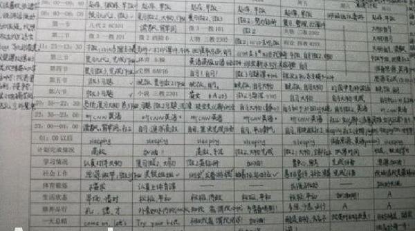 清华学霸学习时间安排表密密麻麻,不愿做公众